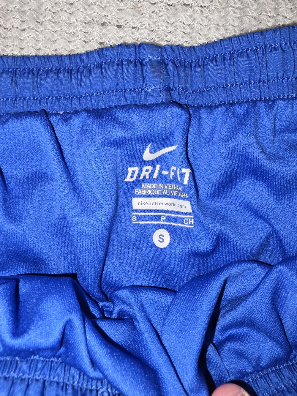 Nike Dry-Fit Women's Blue Running Shorts with White Side Panels- Small
